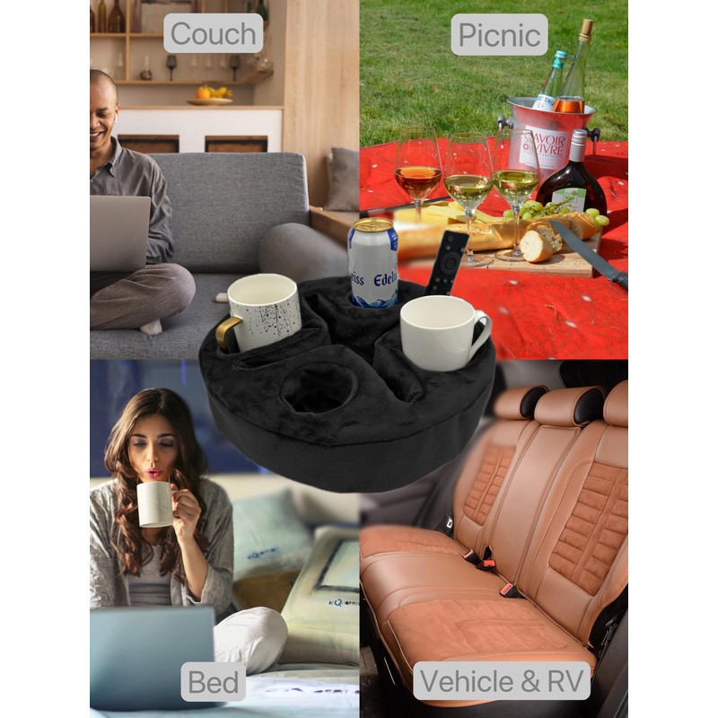 Xchouxer Couch and Bed Cup Holder Pillow, Sofa Organizer Caddy