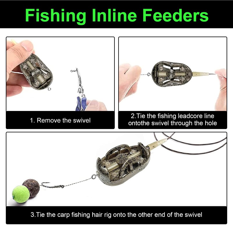Realure Inline Method Feeders for Carp Fishing, Aluminium Coarse Fishing