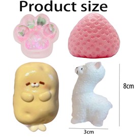 4 PCS Taba Squishy Kit, Taba Squishy Strawberry, Strawberry Squishy, Taba Squishy Paw, Taba Squishies, Taba Squishy, Mini Animals Stress Relief Toy