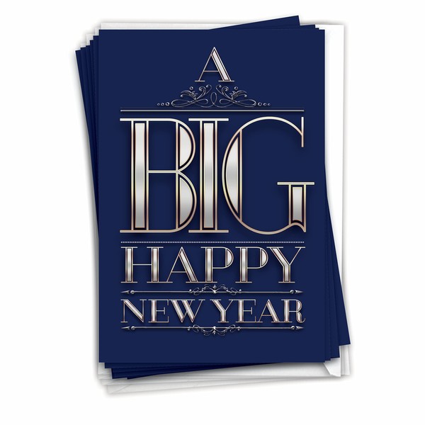 C4290NYG-B12 Box Set of 12 Big Happy New Year-Elegant Funny