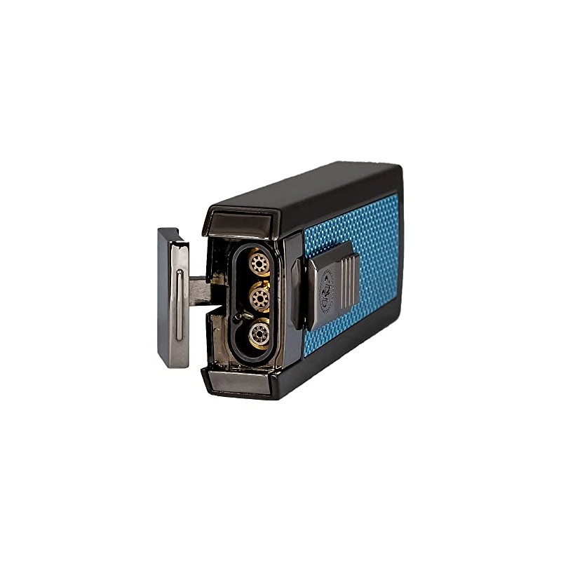 Rocky Patel CFO Triple Torch Lighter - Gunmetal and Blue