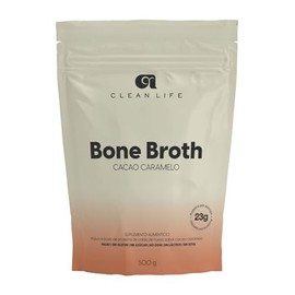 Clean Life - Proteína de Caldo de Huesos Clean Broth Sabor Cacao Caramelo - Alto en Colágeno y Proteína, Entrenamiento y Dieta Keto - NON GMO – Bolsa 500g