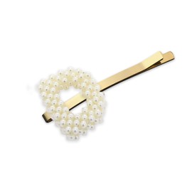 Spinningdaisy Imitation Pearl Initial Cuddling Hair Pin D Gold