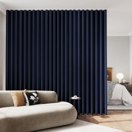 KNEOQIT Room Divider Blackout Curtains 72 inch Wide, Extra Wide Thermal Insulated Drapes for Living Room, Bedroom, Sliding Door, with Hooks, Navy Blue(1 Panel, 72" W x 84" H)