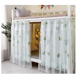 ITODA Bed Curtain Dorm Home Upper&Bottom Bed Cloth Curtain Lightproof Bed Tents Drapes Breathable Dustproof Bed Canopy with Rope Buckles(2 Panel)