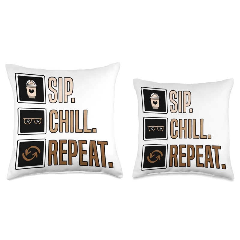 Sip Chill Repeat Cold Brew Coffee Quote Iced Coffee Latte