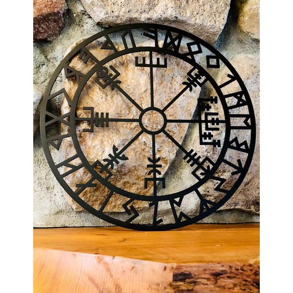 TUHNHGD Metal Viking Compass, Metal Wall Decoration, Compass Wall Sculptures Metal Ornament, Suitable For Living Room, Bedroom, Bathroom And Home Wall Decoration