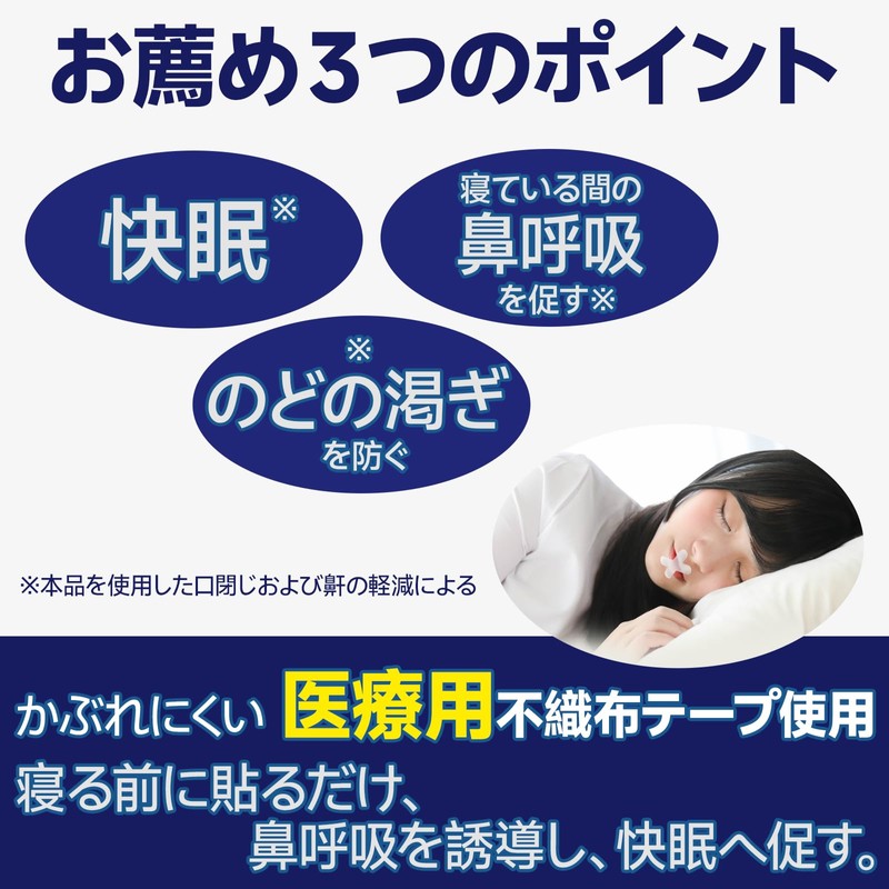 大容量120枚(30枚 X 4）良質セイカツ いびき防止 口閉じテープ 口呼吸防止テープ イビキストッパー 睡眠 グッズ 男性女性