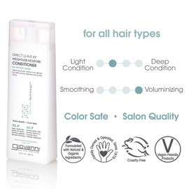 GIOVANNI, Eco Chic Weightless Moisture Formula Ounce Direct Leave-In (Grapefruit + Lavender Extract), Direct Leave-in conditioner, 8.5 Fl Oz