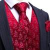 Barry.Wang Men's Christmas Vest Tie Set Suit Holiday Business Dress