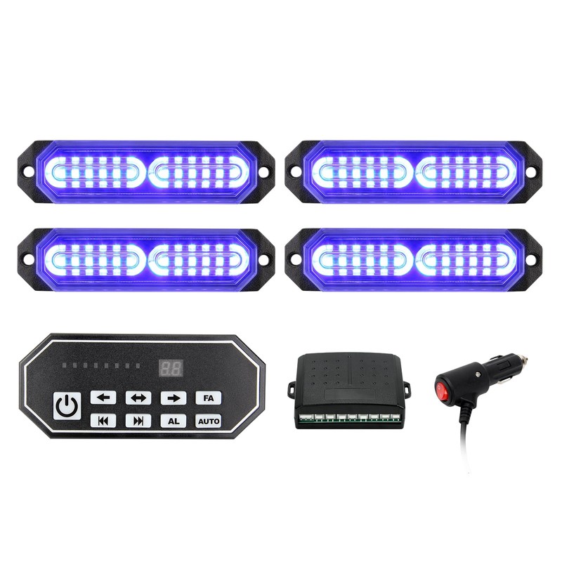 I LITTON Blue Flashing Strobe Lights for Vehicles, 24V 12V