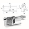 Set of 2 Locking Cylinders with Knob 30/30 mm Keyed