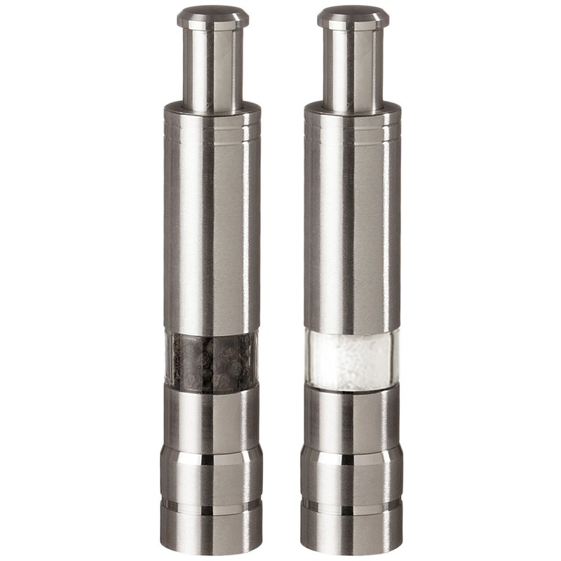 Fletchers' Mill Stainless-Steel Pump and Grind Salt or Pepper Mill,