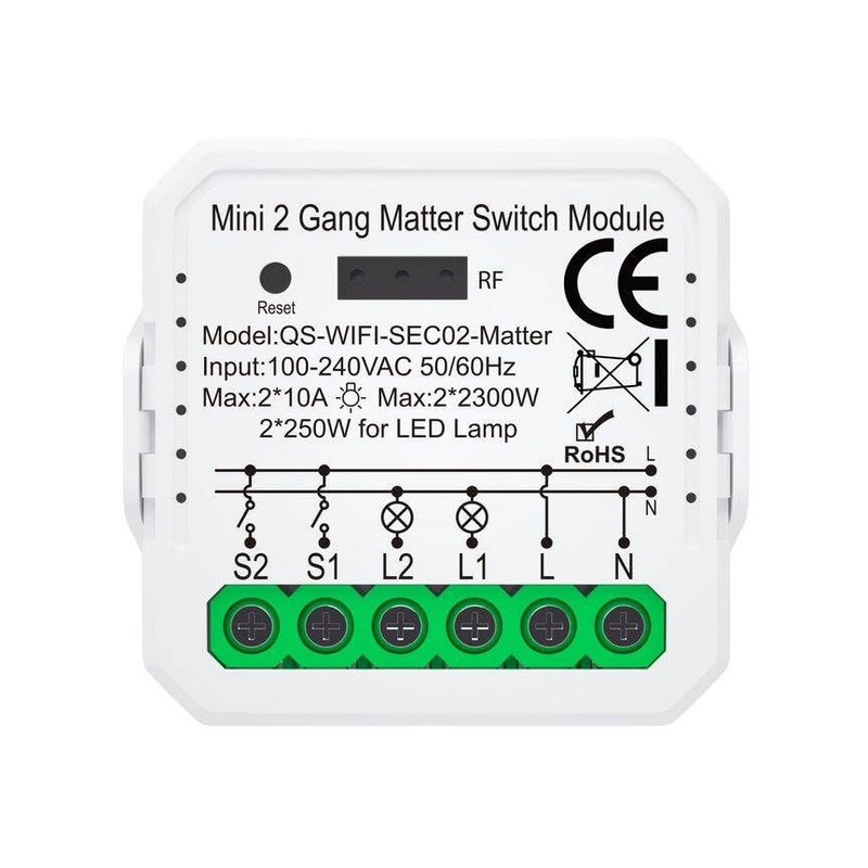 SONE Smart One Mini Matte 2-Channel Built-in Switch 2 x