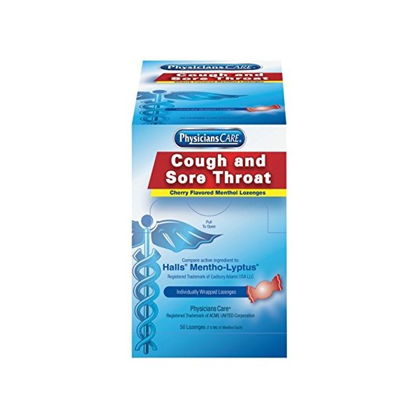 First Aid Only 90306 PhysiciansCare Cherry Flavor Cough & Throat