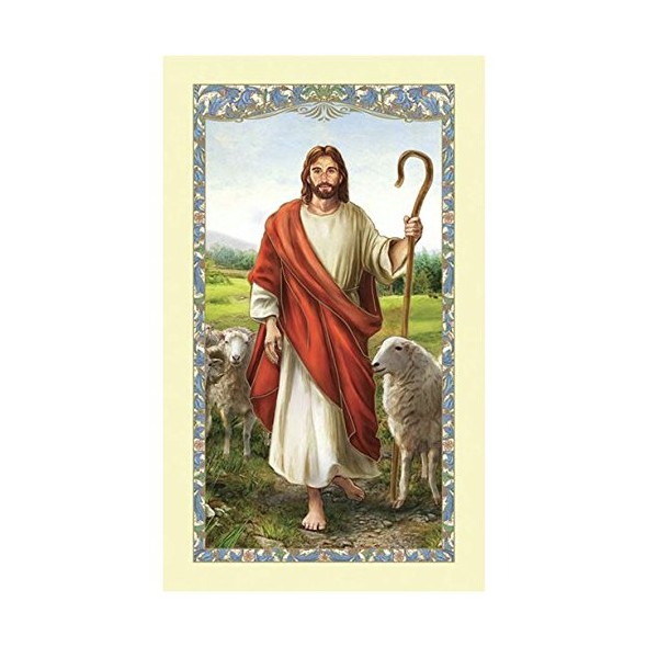 Christ the Good Shepherd Laminated Holy Card