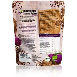 BotaniKils Mariendistel Pulver Bio 1kg, die effektivste Heilpflanze fr die Leber, 100% reine Silymarin-Quelle, Mariendistelsamen gemahlen von BotaniKils