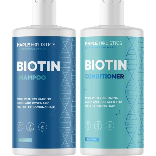 Maple Holistics Volumizing Biotin Shampoo and Conditioner Set (8oz)