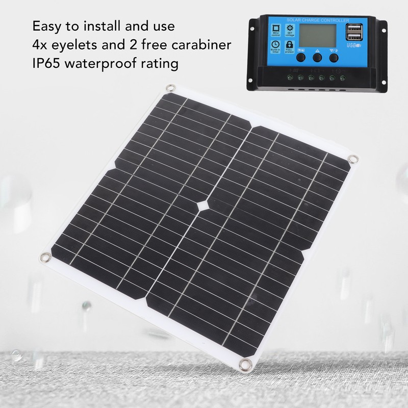 Solar Panel Kit 20W 12V Monocrystalline IP65 Waterproof DIY Solar