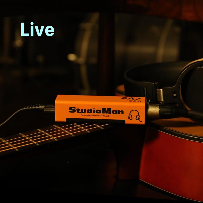 StudioMan PA7 Personal in-Ear Monitor Amplifier, Orange, 3.5mm Output XLR