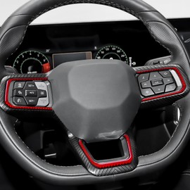 BETTERHUMZ Car Steering Wheel Button Frame Trim for Ford Mustang 2024 2025