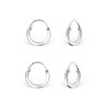 DTPsilver - Women's Small Hoop Earrings 925 Sterling Silver Set