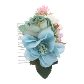 SAFIGLE Bridal Hair Comb with Faux Flowers Elegant Floral Headpiece for Beach and Outdoor Weddings Versatile Hair Ornament for Women Secure Design for Lasting Style for Brides and