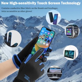 XDSP Touchscreen Gloves Men Women Sports Gloves Thermal Winter Gloves Non-Slip Outdoor Running Gloves Warm Windproof Waterproof Cycling Gloves for Running Cycling Hiking
