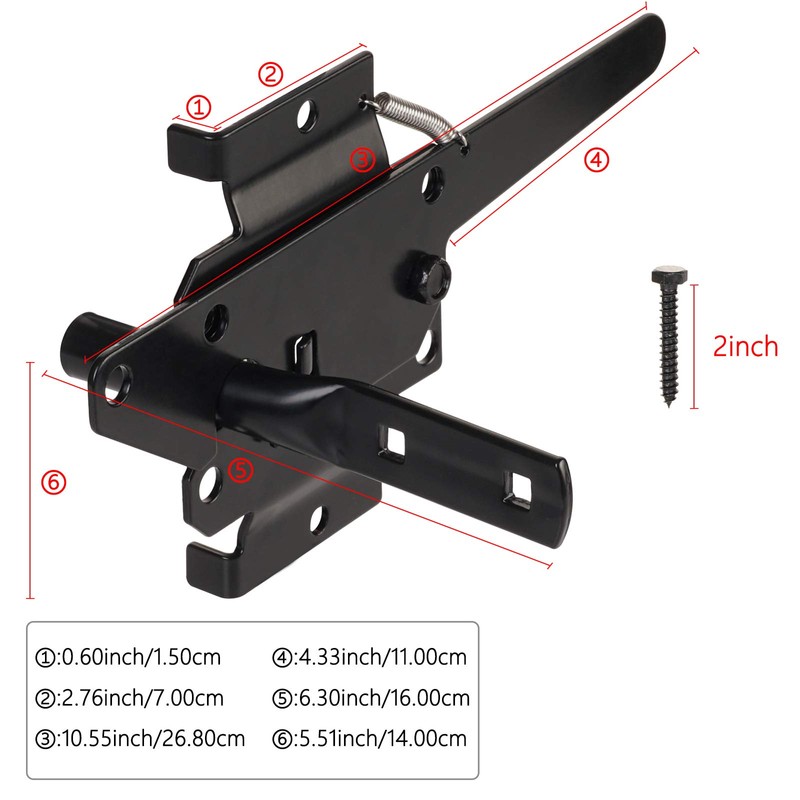 JIAHOO Post Mount Gate Latch for Wooden Fence - Heavy