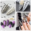 3 Boxes Goth Punk Nail Charms Metal Rivet Studs and