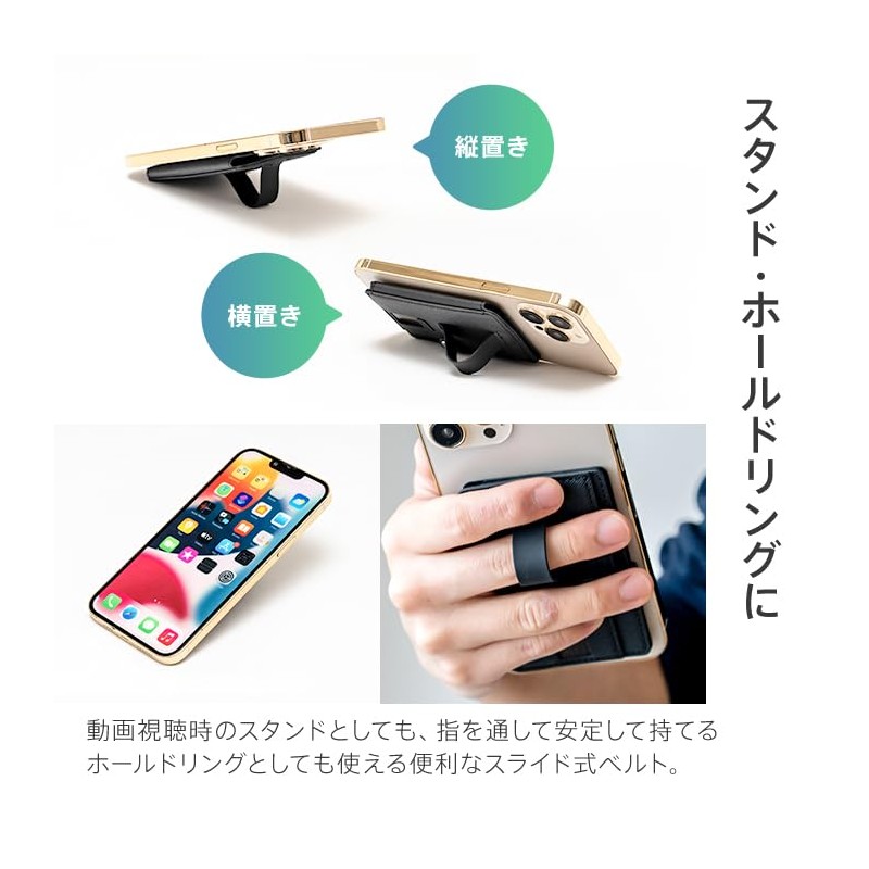 Pitan Envelope Card Holder, Smartphone Stand, Smartphone Grip Function, Holds
