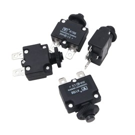 Hsthe Sea Pack of 4 KYB8 Overload Protection, 20A Circuit Breaker Manual Reset Thermal Switch Circuit Breaker Overcurrent Overload Protection Small Air Pump Accessories