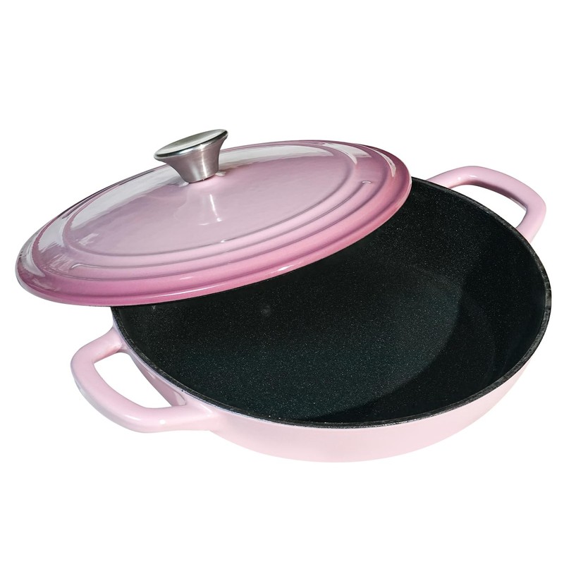 Flavehc Braiser Enameled Cast Iron Braiser 3 qt Braiser Pan