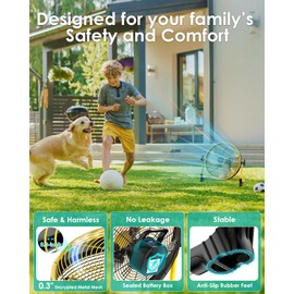 ZHULI 10" Portable Battery Operated Floor Fan, Rechargeable Cordless Camping Fan, Hi-Velocity Brushless Motor, Metal blade, USB Phone Charge, 8~60H Runtime, Quiet, Wireless, For Outdoor Home Workshop