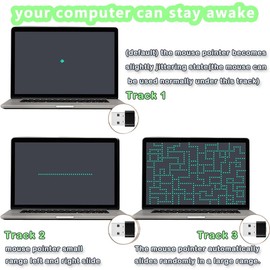 Mouse Jiggler Undetectable Mini with Switch Button, Portable Wireless USB Mouse Mover Work from Home with 3 Jiggle Mode Plug & Play, Clicker Keeps Device Active Prevent Sleep, Black