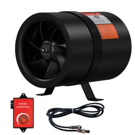 FICBXRA 6 Inch Inline Duct Fan with Speed Controller - EC Motor Ventilation Exhaust Fan for Heating Cooling Booster, Grow Tents, Hydroponics, NSK/SKF bearings, ETL Listed