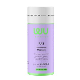 WU Nutrition PAZ Glicinato de Magnesio + Arándano | Bisglicinato Puro de Alta Absorción para Dormir, Relajación y Descanso | Suplemento para Mujer Sin Gluten | Magnesium | 120 Cápsulas (2 Meses)