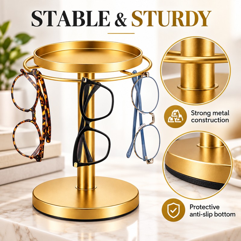 360° Rotating Eyeglass Stand for Organization – Space-Saving Stackable Glasses