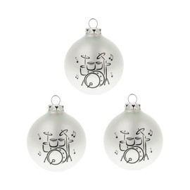 Christmas Baubles Drums - Set of 3 - Beautiful Gift for Musicians (Silver)