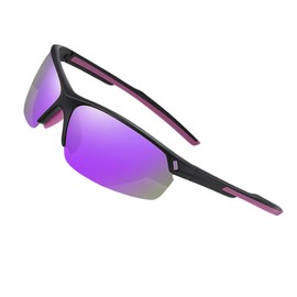 Polarized Cycling Glasses,Safety Goggles UV400 Protection,Running Fishing Driving Hiking Ski Bike Glasses, Sports Sunglasses Outdoor for Men Women Youth (purple)