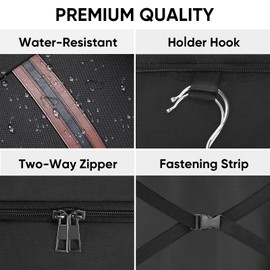 BALEINE Travel Garment Bag, Travel Suit Bag for Men, 42'' Waterproof Carry on Garment Bag for Hanging Clothes, Garment Duffel Bag for Travel Business (Black)