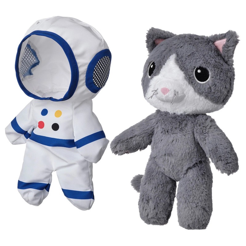 IKEA AFTONSPARV Soft Toy With Astronaut Suit Cat 11" 005.515.39