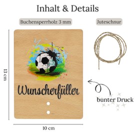 ZUKLA® Verpackung für Geldgeschenke 13 x 10 cm - Spardose Fussball - Fussball Geschenke Jungen - Geschenke für Fussballfans - Eine Originelle Idee, Geld zu Verschenken