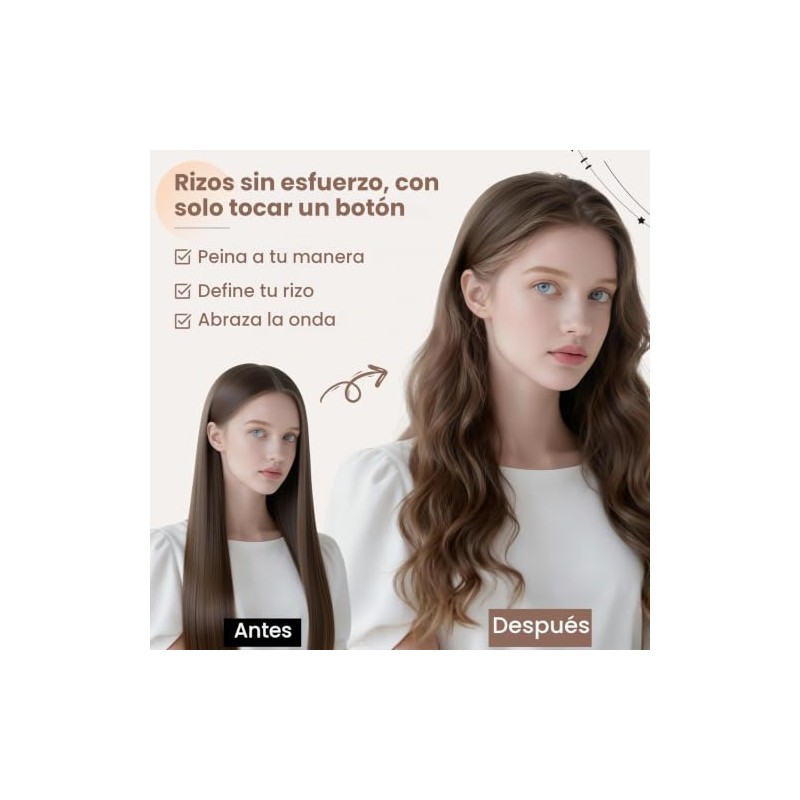 Accesorio rizador de pelo largo de 1,2 pulgadas compatible con