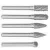 5Pcs Rotary File Bit 2 Pattern Woodworking Grinding Head Drill