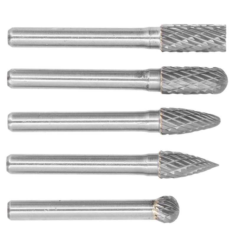 5Pcs Rotary File Bit 2 Pattern Woodworking Grinding Head Drill
