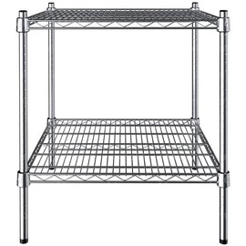 PRO&Family 24" x 24" NSF Chrome 2 Wire Shelf Kit 27" Posts.