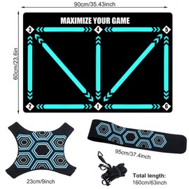 Football Mat Ball Control, 60 x 90 cm Football Mat, Football Mat with Football Trainer, Football Step Training Mat, Football Mat, Ball Control, Gift for Children and Football Lovers