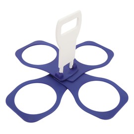 Portable Drink Carrier, Foldable Plastic Cup Holder, Reusable Cup Holder Carrier with Handle, Drink Delivery Carrier, 4 Holes Cup Holders, Compact Storage, Lightweight (Blue)