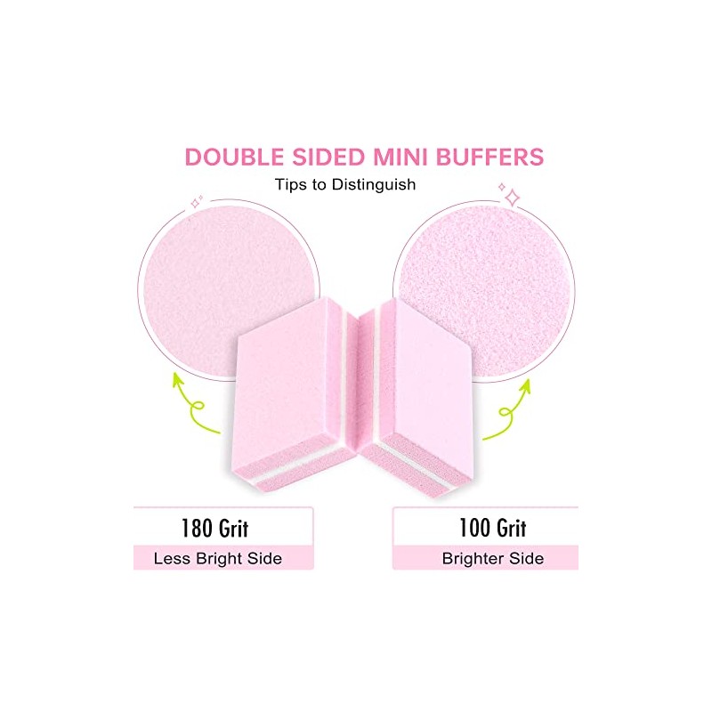 Mini bloques de pulidor de uñas, grano 100/180, bloque esponja